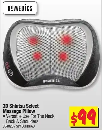 JB Hi-Fi Homedics 3D Shiatsu Select Massage Pillow offer