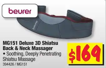 JB Hi-Fi Beurer MG151 Deluxe 3D Shiatsu Baack & Neck Massager offer