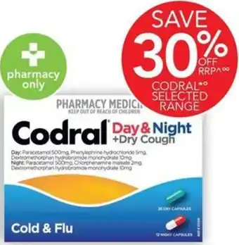 Terry White PE Cold & Flu + Dry Cough Day & Night 48 capsules offer