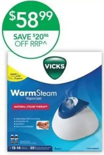 Terry White VICKS Warm Steam Vaporizer offer