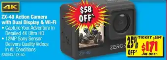 JB Hi-Fi Zero-X ZX-40 Action Camera with Dual Display & Wi-Fi offer