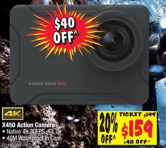 JB Hi-Fi Kaiser Baas X450 Action Camera offer