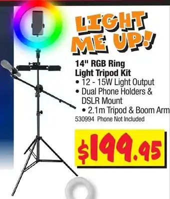 JB Hi-Fi Influencer 14" RGB Ring Light Tripod Kit offer