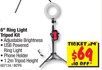 JB Hi-Fi Influencer 6" Ring Light Tripod Kit offer