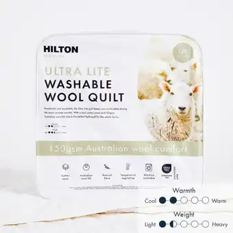 Pillow Talk Eco Living Ultra Lite 150gsm Washable Wool Quilt by Hilton offer