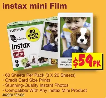 JB Hi-Fi Instax Mini Film 60 Sheets offer
