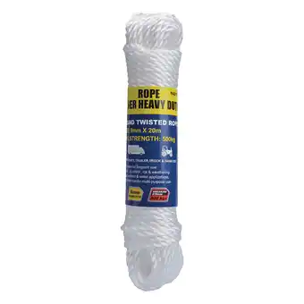 SuperCheap Auto Gripwell Heavy Duty Twisted Silver Rope 6mm x 20m offer