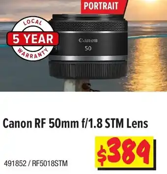 JB Hi-Fi Canon RF 50mm F1.8 STM Lens offer