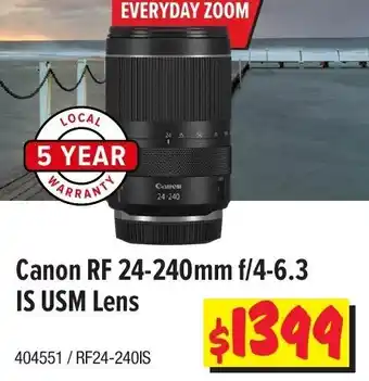 JB Hi-Fi Canon RF 24-240mm F4-6.3 IS USM Lens offer
