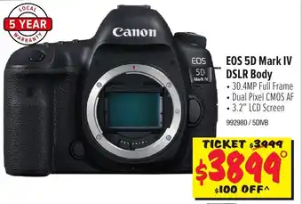 JB Hi-Fi Canon EOS 5D Mark IV DSLR Body offer