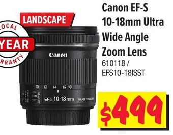 Canon EF-S 10-18mm Ultra Wide Angle Zoom Lens