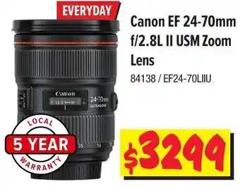 JB Hi-Fi Canon EF 24-70mm F2.8L II USM Zoom Lens offer