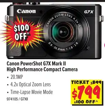 Canon PowerShot G7X Mark II High Performance Compact Camera