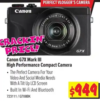 JB Hi-Fi Canon G7X Mark III High Performance Compact Camera offer