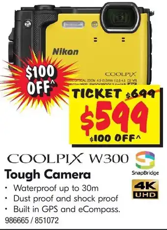JB Hi-Fi Nikon Coolpix W300 Tough Camera offer