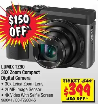 JB Hi-Fi Lumix TZ90 30X Zoom Compact Digital Camera offer