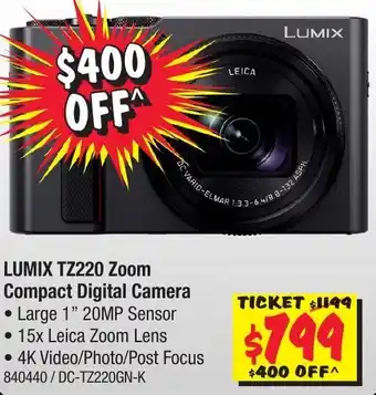 JB Hi-Fi Lumix TZ220 Zoom Compact Digital Camera offer