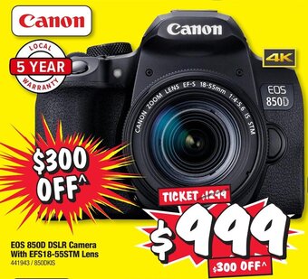 Canon EOS 850D DSLR Camera with EFS18-55STM Lens