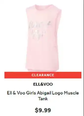 Ell & Voo Girls Abigail Logo Muscle Tank