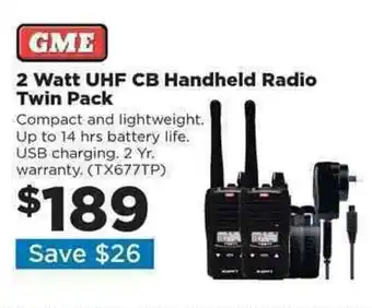 Repco 2 Watt UHF CB Handheld Radio Twin Pack offer