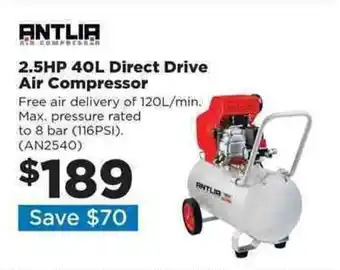 Repco 2.5HP 40L Direct Drive Air Compressor offer