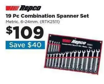 Repco 19 Pc Combination Spanner Set offer