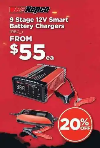 Repco 9 Stage 12V Smart Battery Chargers offer