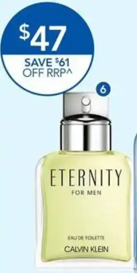 Terry White Calvin Klein Eternity Men EDT Spray 100ml offer