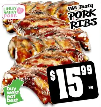 Farmer Jack's WA Tasty PORK RIBS per kg offer