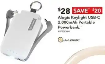 Alogic Keylight USB-C 2,000mAh Portable Powerbank