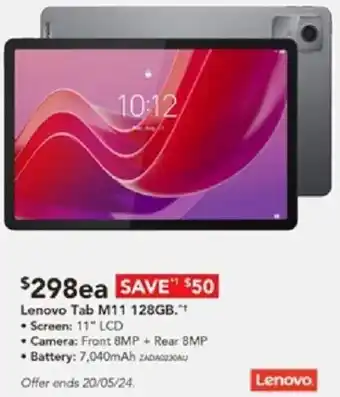 Harvey Norman Lenovo Tab M11 128GB offer