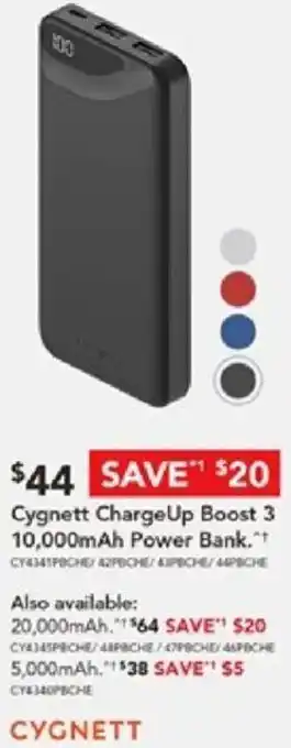 Harvey Norman Cygnett Charge Up Boost 3 10,000mAh Power Bank offer