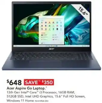 Harvey Norman Acer Aspire Go Laptop offer