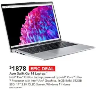 Harvey Norman Acer Swift Go 14 Laptop. offer