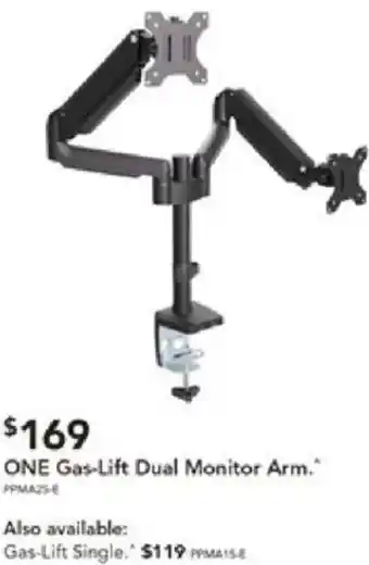 Harvey Norman ONE Gas-Lift Dual Monitor Arm offer