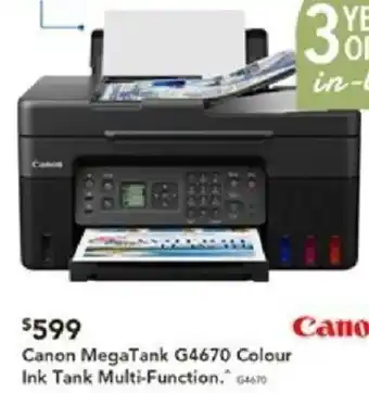 Harvey Norman Canon MegaTank G4670 Colour Ink Tank Multi-Function offer