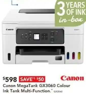 Canon MegaTank GX3060 Colour Ink Tank Multi-Function