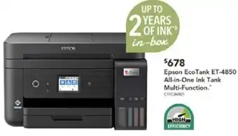 Harvey Norman Epson EcoTank ET-4850 All-in-One Ink Tank Multi-Function offer