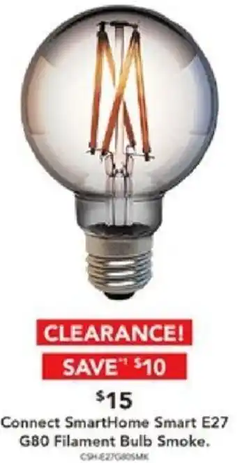 Harvey Norman Connect SmartHome Smart E27 G80 Filament Bulb Smoke offer