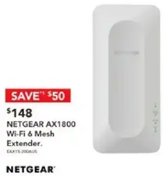 Harvey Norman NETGEAR AX1800 Wi-Fi 6 Mesh Extender offer
