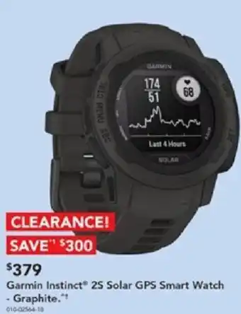 Harvey Norman Garmin Instinct 25 Solar GPS Smart Watch - Graphite offer