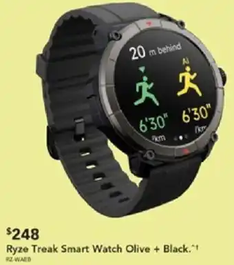 Harvey Norman Ryze Treak Smart Watch Olive + Black offer