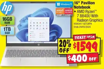 JB Hi-Fi 16" Pavilion Notebook offer