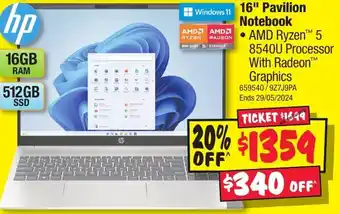 JB Hi-Fi 16" Pavilion Notebook offer