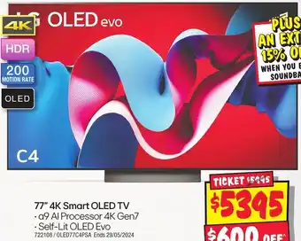 JB Hi-Fi 77" 4K Smart OLED TV offer