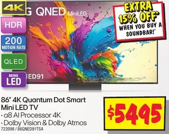 JB Hi-Fi 86" 4K Quantum Dot Smart Mini LED TV offer