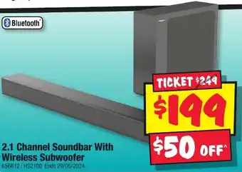 JB Hi-Fi 2.1 Channel Soundbar With Wireless Subwoofer offer