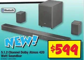 JB Hi-Fi 5.1.2 Channel Dolby Atmos 420 Watt Soundbar offer