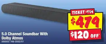 JB Hi-Fi 5.0 Channel Soundbar With Dolby Atmos offer