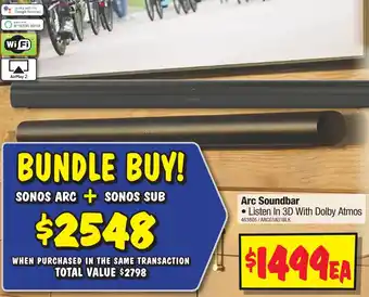 JB Hi-Fi Arc Soundbar offer